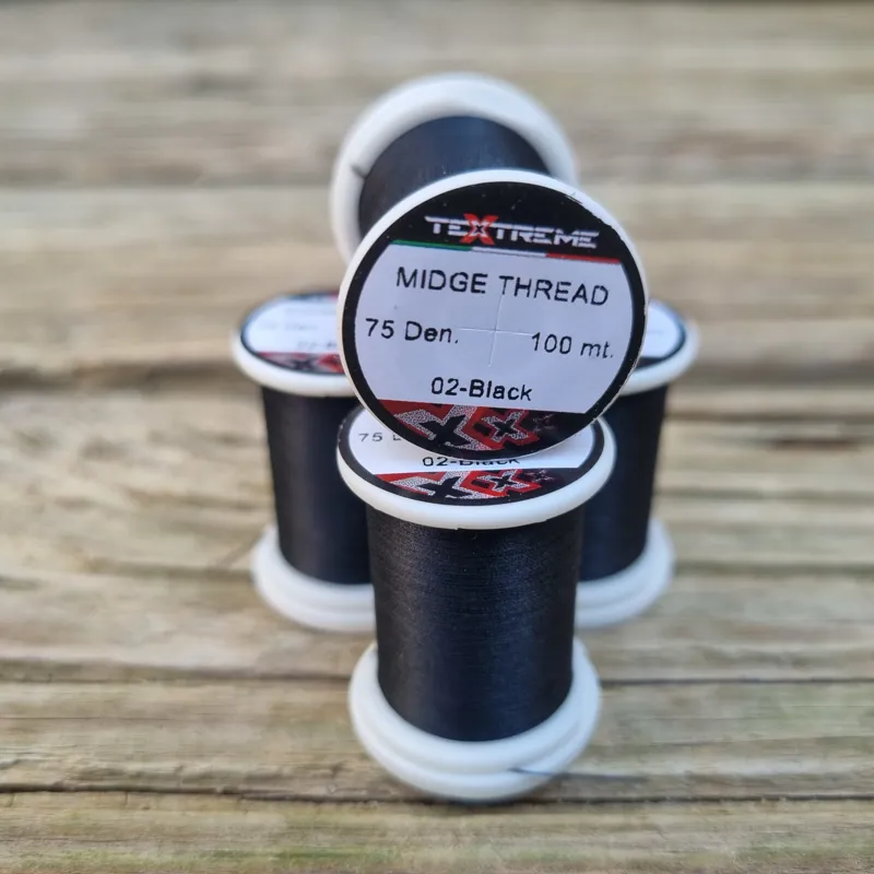 TEXTREME Midge Tying Thread 75dn in 02-Black-2